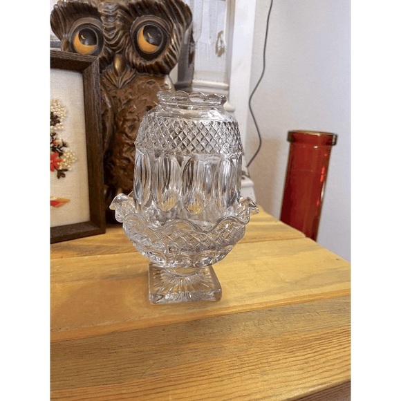 Westmoreland Other - Vintage Westmoreland Clear Glass Thumb Print Diamond Cut Waterford Pattern Fairy